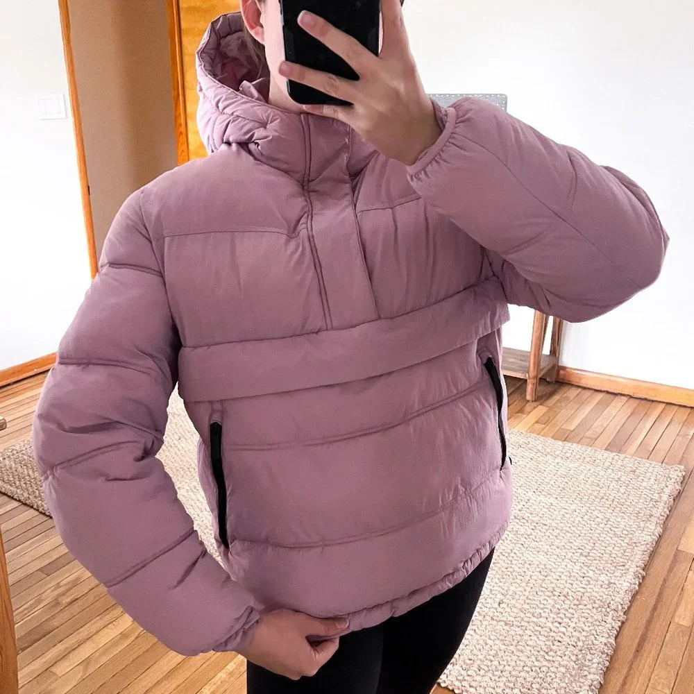 The Very Warm Mauve Pink Pullover Winter Outdoor Snowboarding Casual Puffer Coat